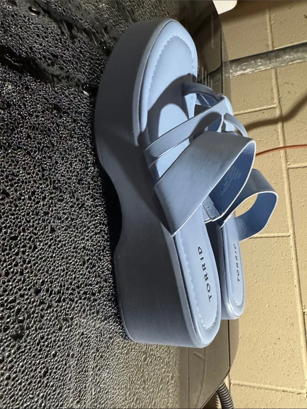 torrid pastel blue platform toe-ring sandals